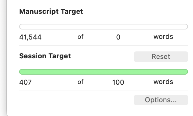 In case you ever wondered how fast I write, I've been writing for about four hours with minimal interruptions. This is what I have.